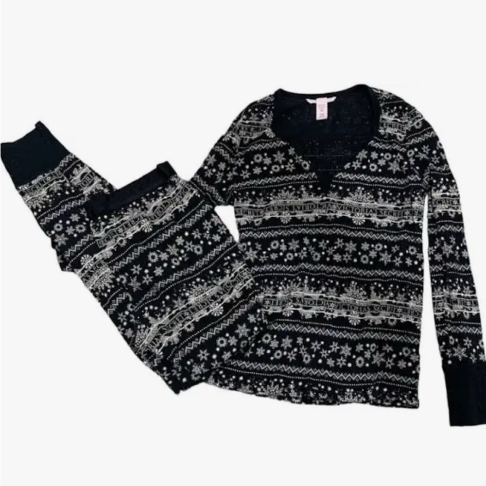 Black and White Patterned Pajama Set